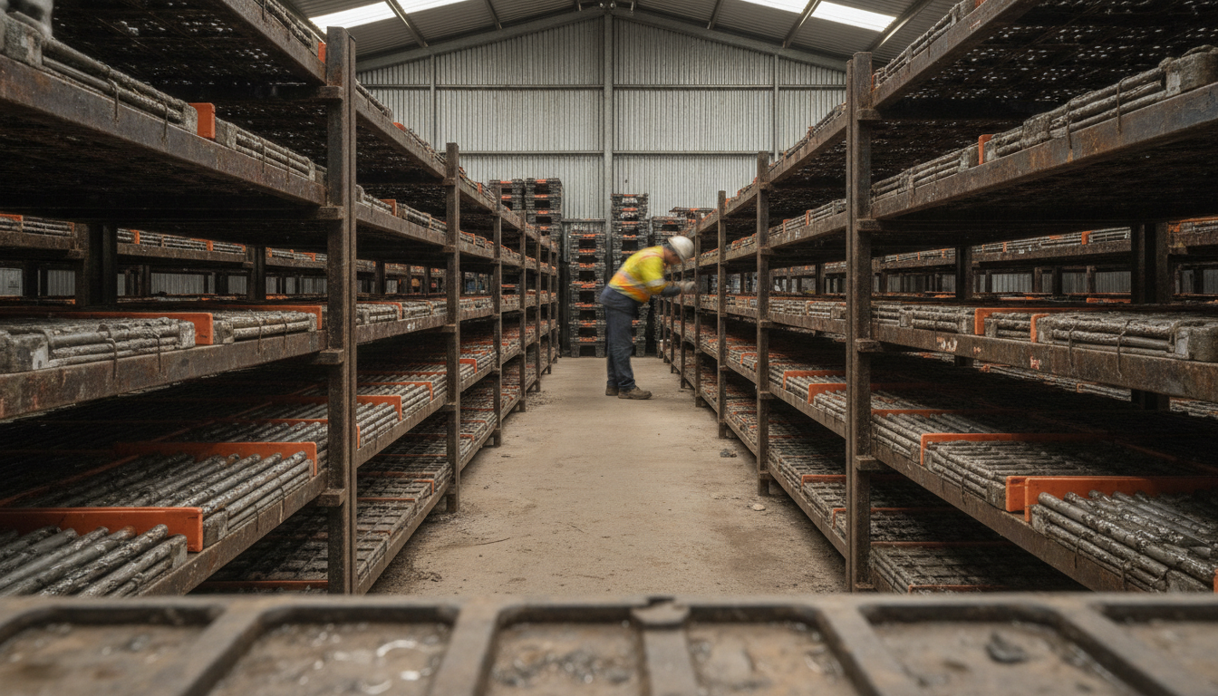 Core shed — drill core laid out for geological logging